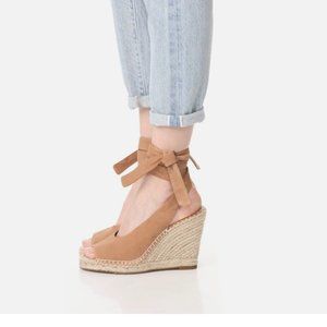 BRAND NEW: Joie Kael espadrille wedge sandal suede ankle wrap size 39 1/2 (8.5)